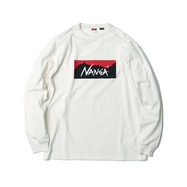 NANGA ECO HYBRID BOX LOGO L/S TEE